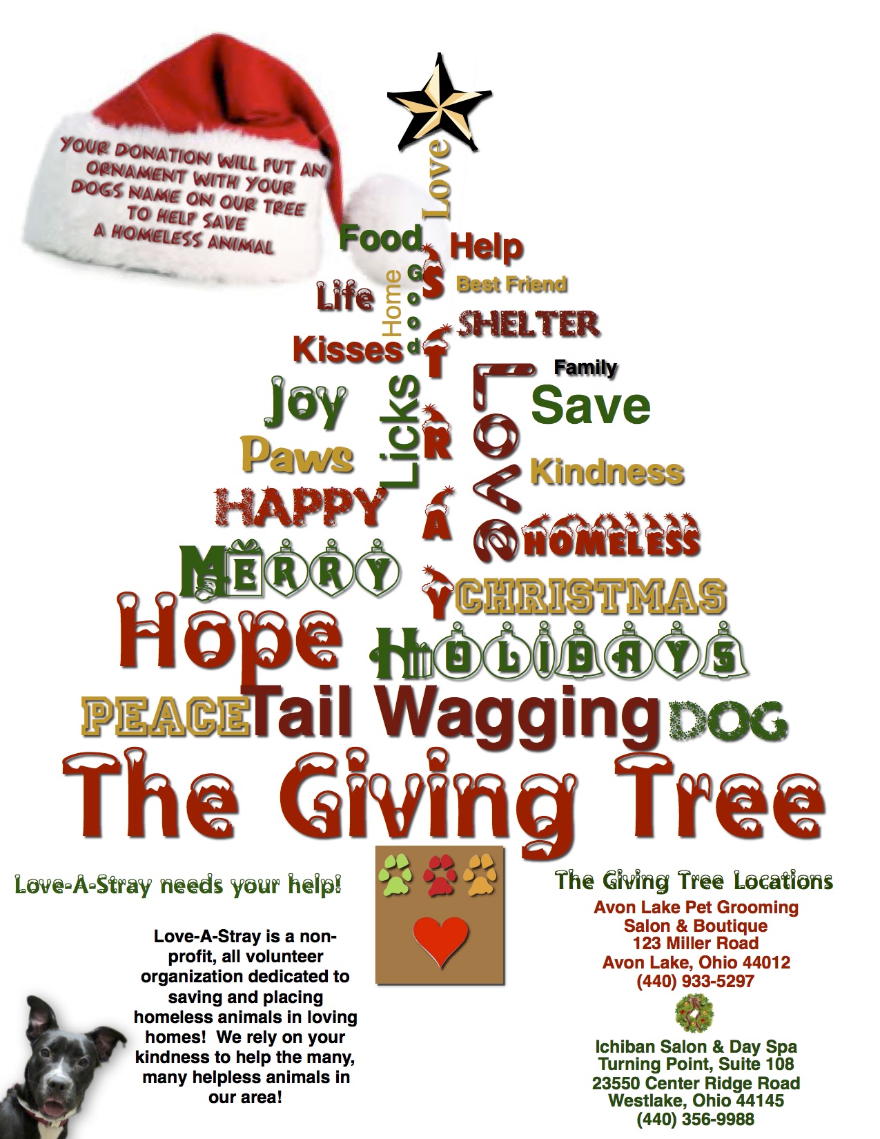love a stray flyers for holiday giving